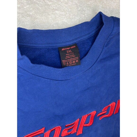 Snap On Tools Sweatshirt Adult XXXL 3XL  Blue Red Embroidered Logo Crewneck - Picture 3 of 10